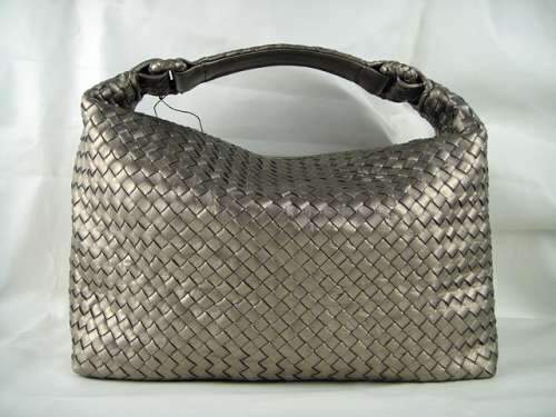 Bottega Veneta Intercciato Hobo Slouch Bag 7470 silver grey - Click Image to Close